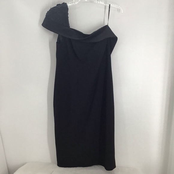 Black Halo EVE One Shoulder Evening Cocktail Party Dress Black Size 12 - Picture 1 of 8
